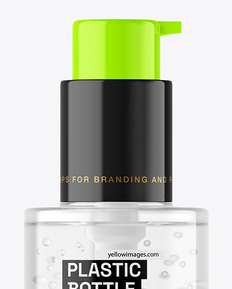 Clear Cosmetic Bottle with Pump Mockup