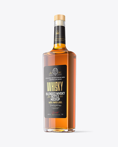 Clear Glass Whiskey Bottle Mockup