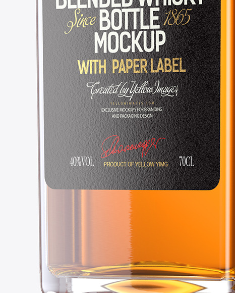 Clear Glass Whiskey Bottle Mockup