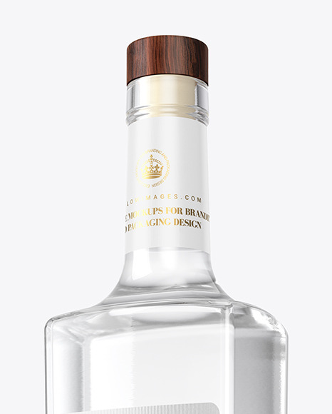 Clear Glass Vodka Bottle Mockup