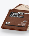 Kraft Cards Stack w/ Leather Tag Mockup