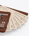 Kraft Cards Stack w/ Leather Tag Mockup