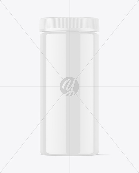 600ml Glossy Pharmacy Jar Mockup