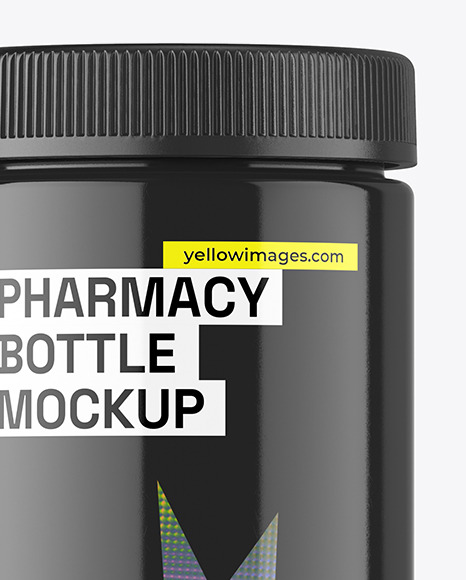 600ml Glossy Pharmacy Jar Mockup