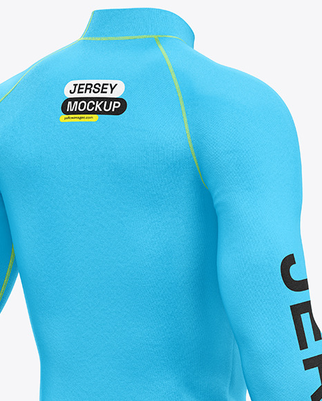 Men's Jersey Mockup - Back Half Side View