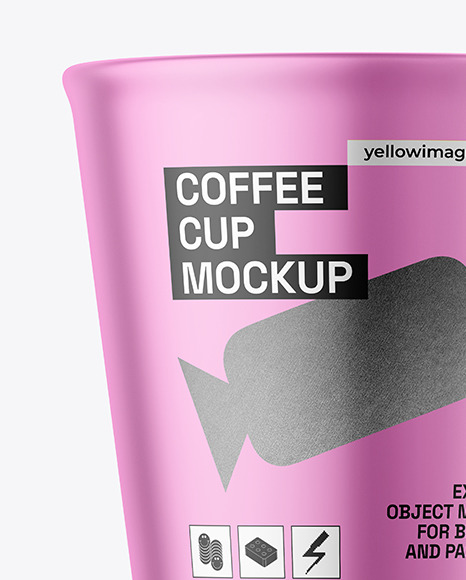 Matte Metallic Coffee Cup Mockup