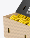 Corrugated Box with Bananas Mockup