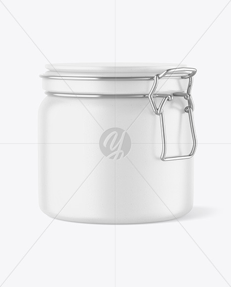 Ceramic Jar w/ Clamp Lid Mockup