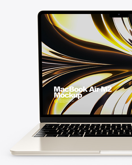 MacBook Air M2 Starlight Mockup