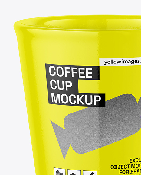 Glossy Ceramic Coffee Cup Mockup