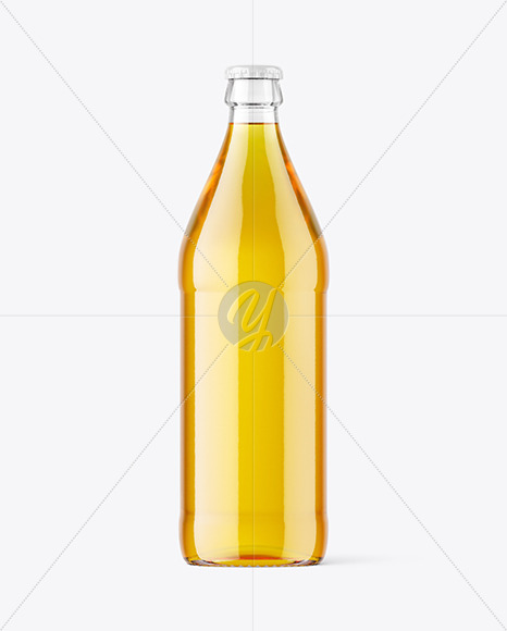 Clear Glass Beer Bottle Mockup