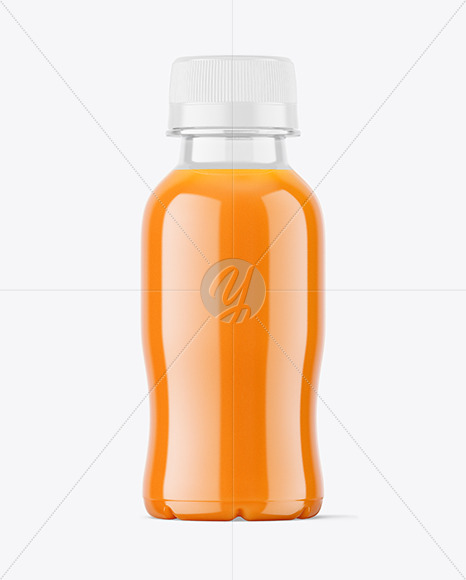 Clear PET Carrot Juice Bottle Mockup