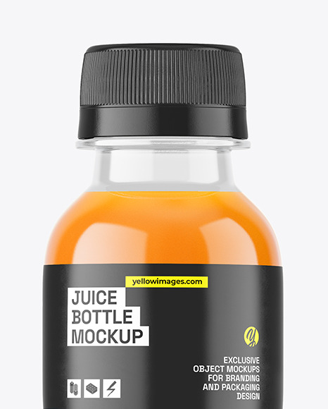 Clear PET Carrot Juice Bottle Mockup