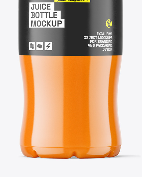 Clear PET Carrot Juice Bottle Mockup