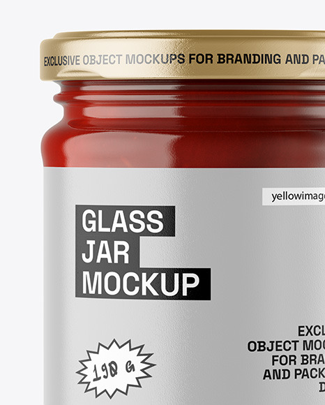 Clear Glass Jar with Red Sauce Mockup