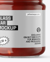 Clear Glass Jar with Red Sauce Mockup