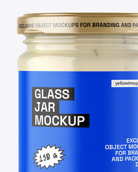 Clear Glass Jar with Tar Tar Sauce Mockup