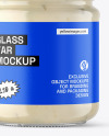 Clear Glass Jar with Tar Tar Sauce Mockup