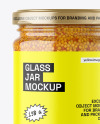 Clear Glass Jar with Wholegrain Mustard Mockup