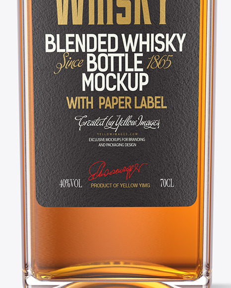 Clear Glass Whiskey Bottle Mockup