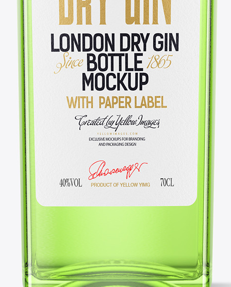 Vintage Dry Gin Bottle Mockup