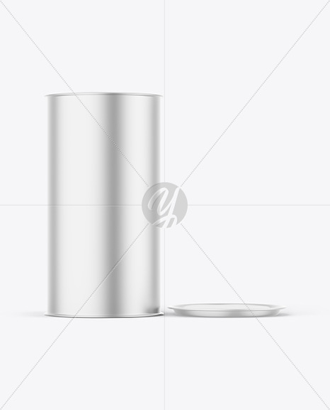 Opened Metallic Snack Tube Mockup