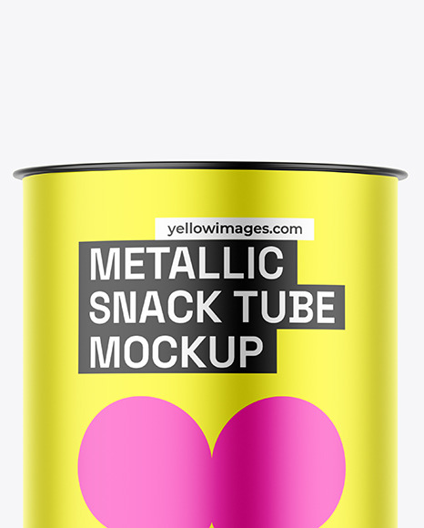 Opened Metallic Snack Tube Mockup