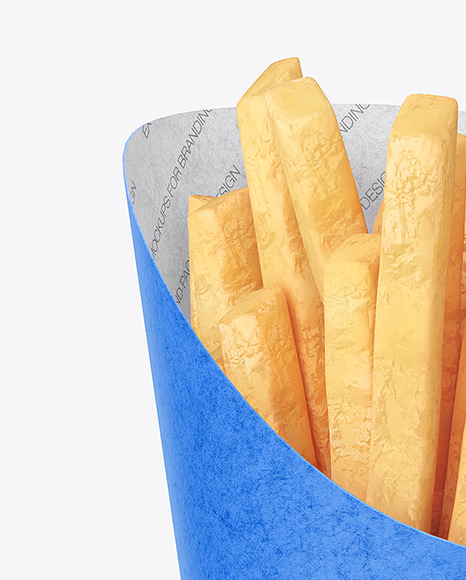 Kraft Paper Cup w/ French Fries Mockup