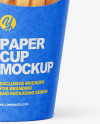 Kraft Paper Cup w/ French Fries Mockup