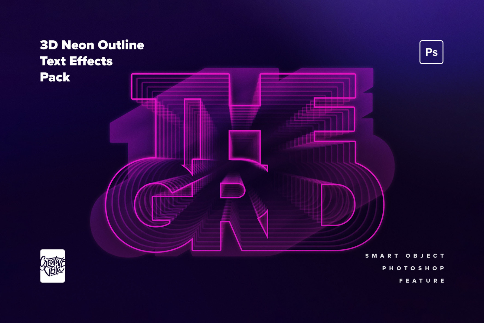 80s Retro-Futuristic 3D Neon Text Effect