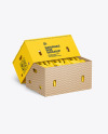 Paper Box with Bananas Mockup