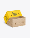 Paper Box with Bananas Mockup