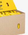 Paper Box with Bananas Mockup