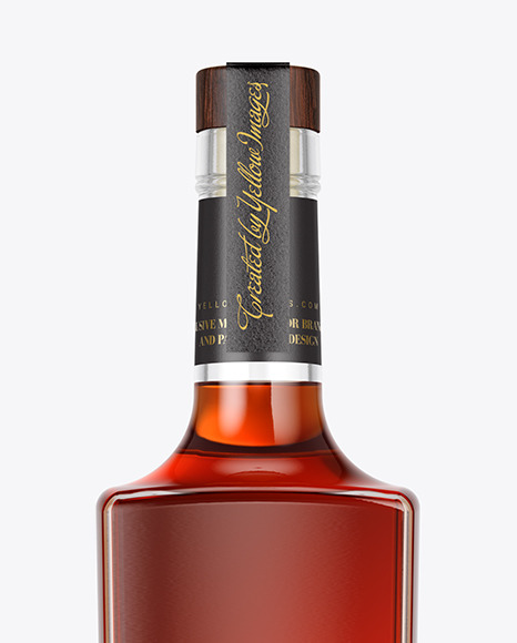 Clear Glass Cognac Bottle Mockup