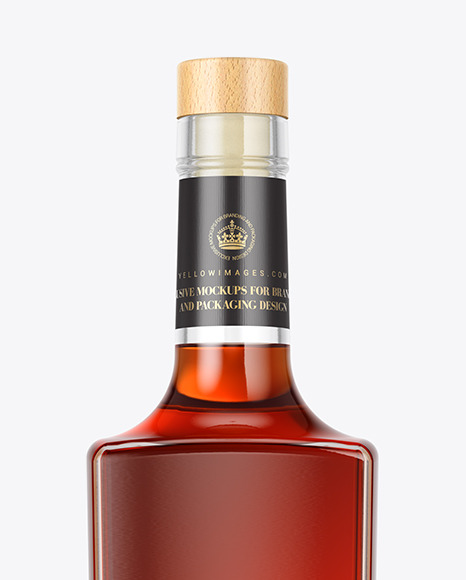 Clear Glass Cognac Bottle Mockup