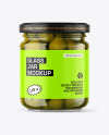 Clear Glass Jar with Olives Mockup