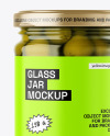 Clear Glass Jar with Olives Mockup