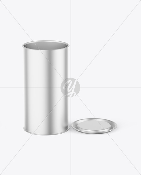 Opened Metallic Snack Tube Mockup