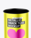 Opened Metallic Snack Tube Mockup