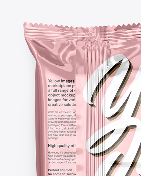 Glossy Metallic Snack Package Mockup