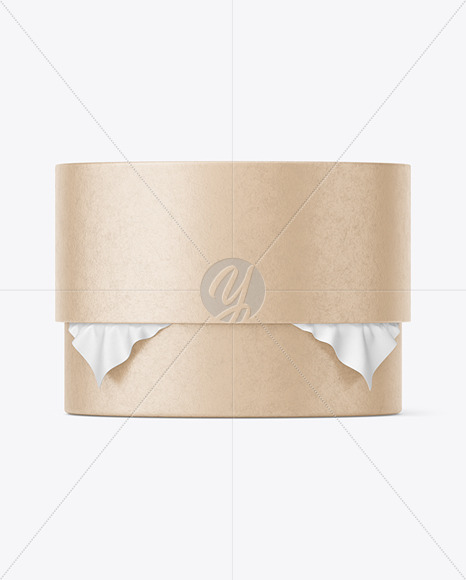 Round Kraft Paper Box w/ Fabric Mockup