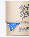 Round Kraft Paper Box w/ Fabric Mockup