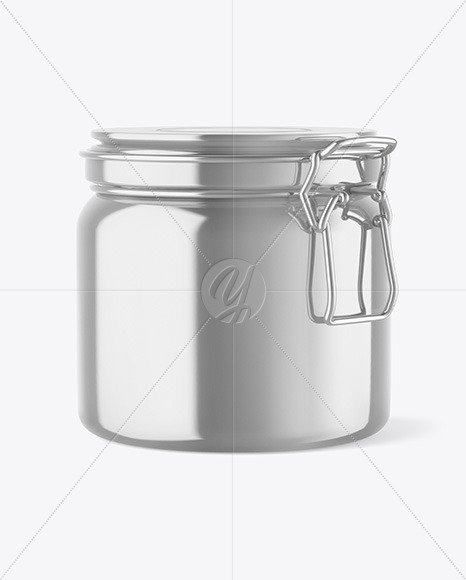 Metallic Jar w/ Clamp Lid Mockup