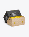 Corrugated Box with Bananas Mockup