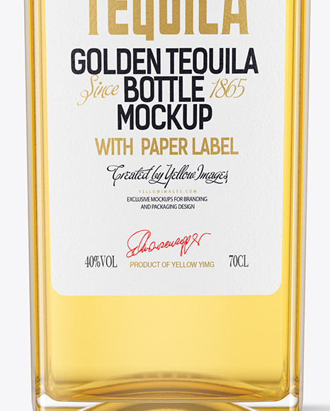 Clear Glass Tequila Bottle Mockup