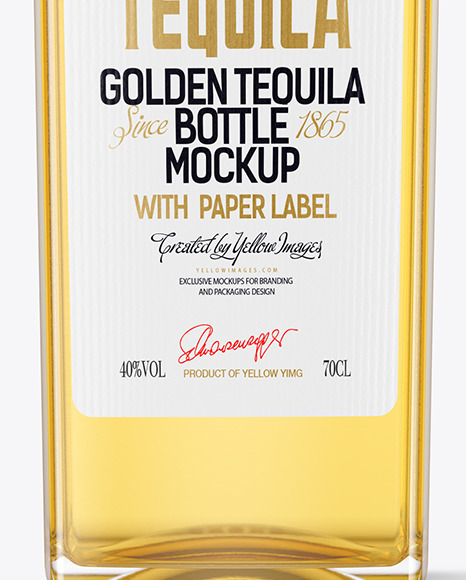 Clear Glass Tequila Bottle Mockup