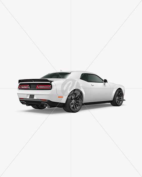 Muscle Car Mockup - Back Half Side View