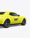 Muscle Car Mockup - Back Half Side View