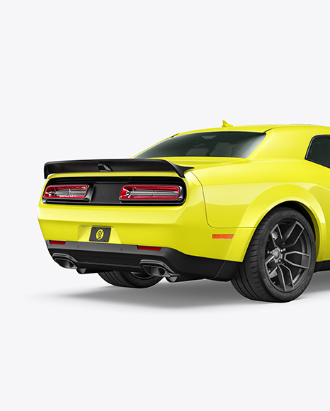 Muscle Car Mockup - Back Half Side View