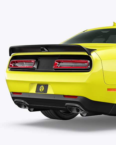 Muscle Car Mockup - Back Half Side View